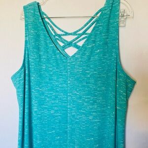 Apt. 9 Teal Sleeveless Asymmetrical Crisscross-Back Dress – Size 1X